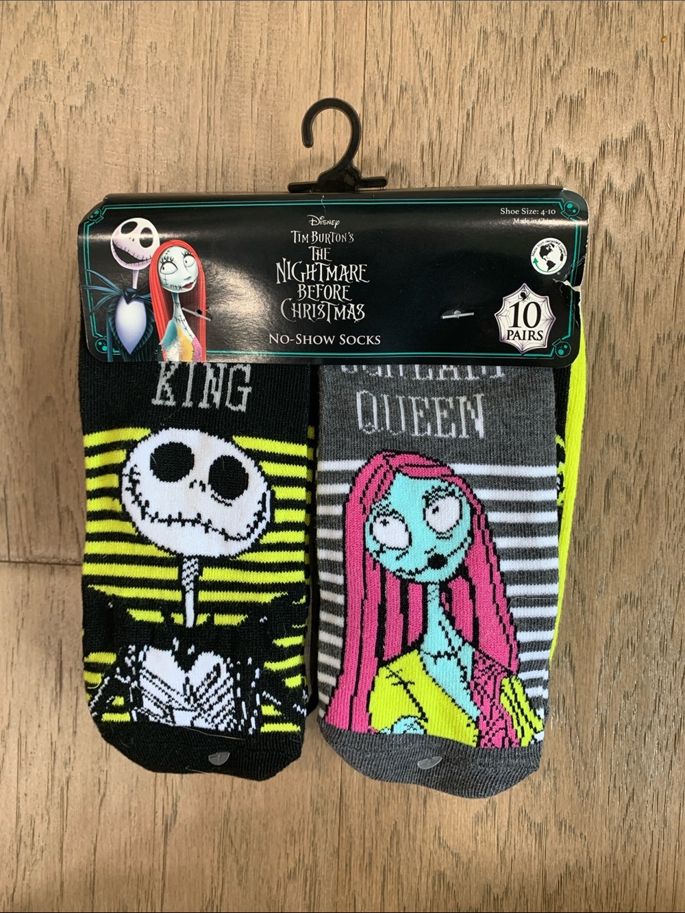 NWT Disney Size 4-10 The Nightmare Before Christmas No Show 10 Pack Socks